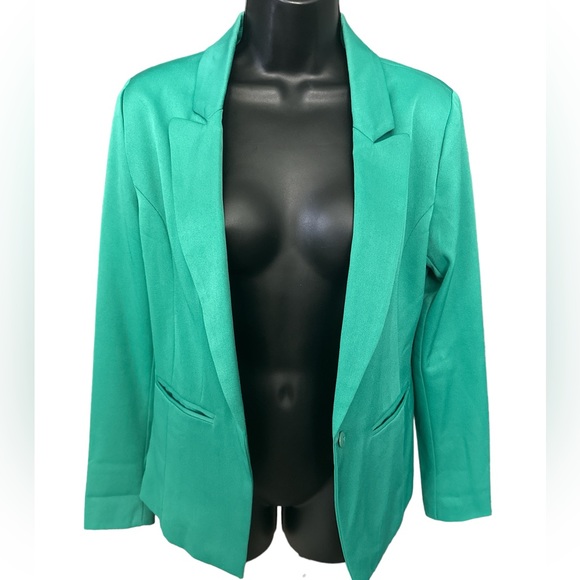 AKIRA Women’s Green One-Button Blazer with Pockets NWOT - Picture 7 of 9